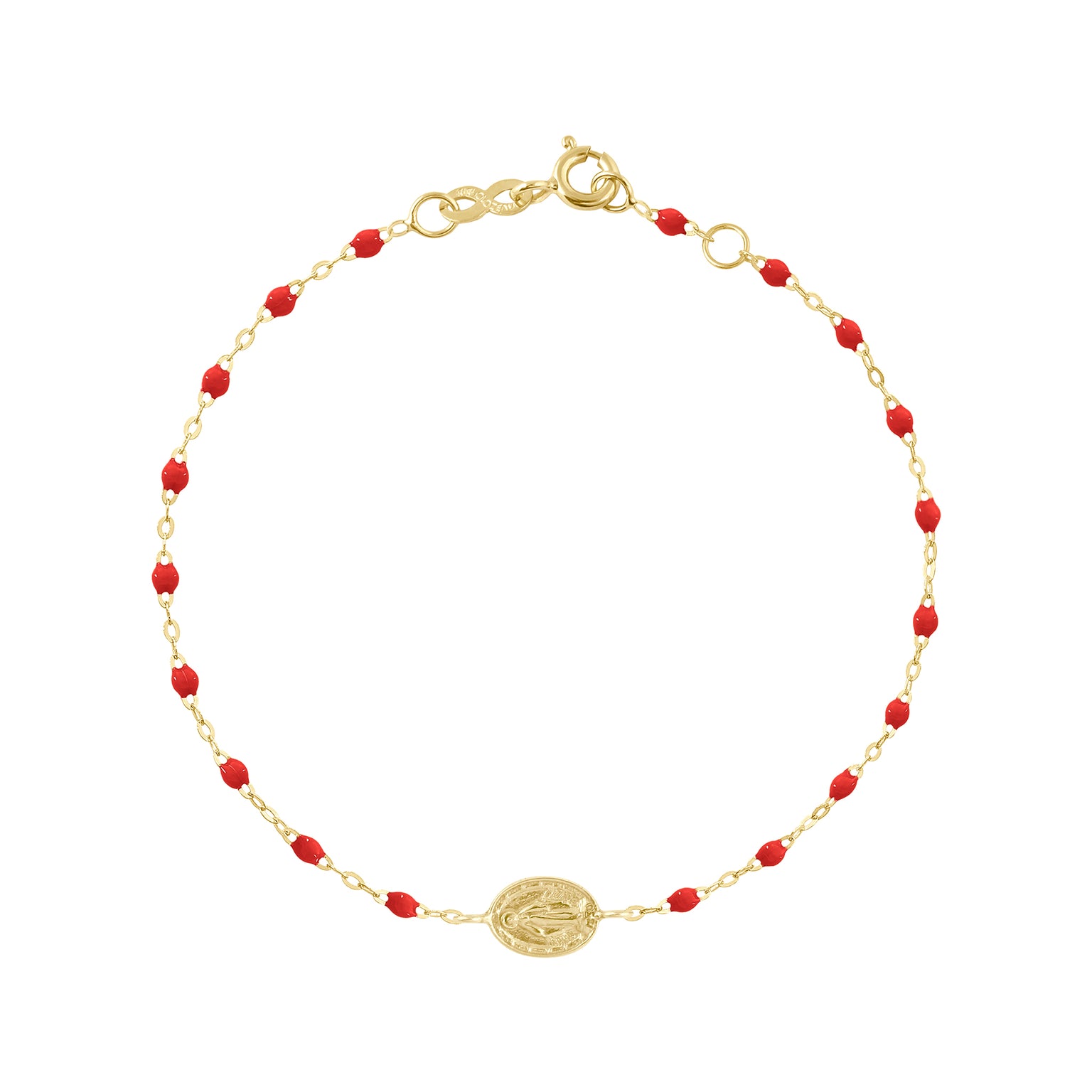 Gigi Clozeau - Madone Charm Classic Gigi Poppy bracelet, Yellow Gold, 6.7"