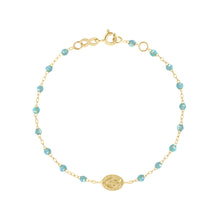 Gigi Clozeau - Madone Charm Classic Gigi Aqua bracelet, Yellow Gold, 6.7"
