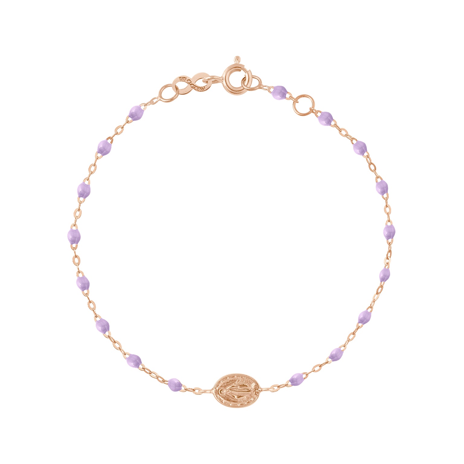 Gigi Clozeau - Madone Charm Classic Gigi Lilac bracelet, Rose Gold, 6.7"