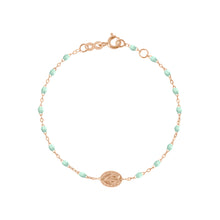 Gigi Clozeau - Madone Charm Classic Gigi Jade bracelet, Rose Gold, 6.7"