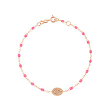 Gigi Clozeau - Madone Charm Classic Gigi Pink bracelet, Rose Gold, 6.7"