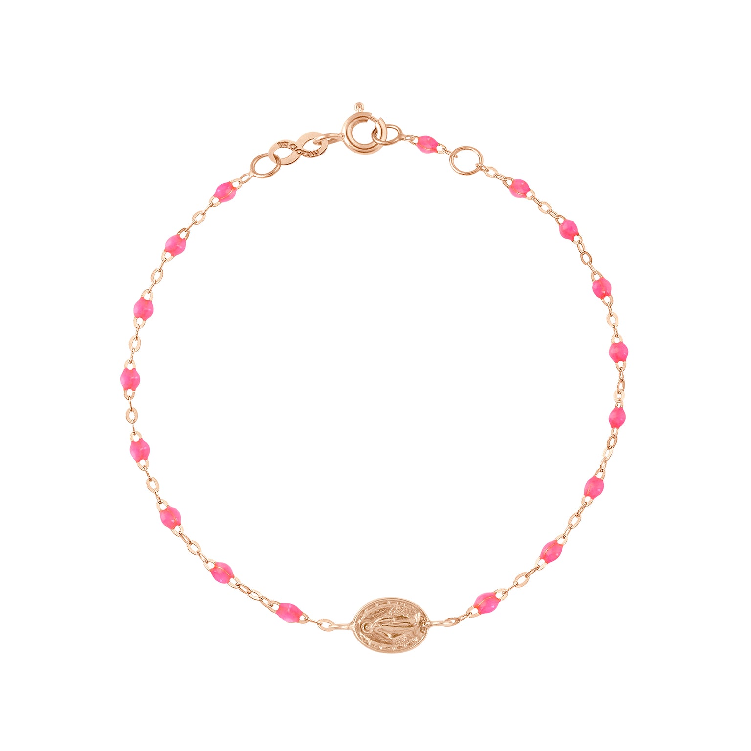 Gigi Clozeau - Madone Charm Classic Gigi Pink bracelet, Rose Gold, 6.7"