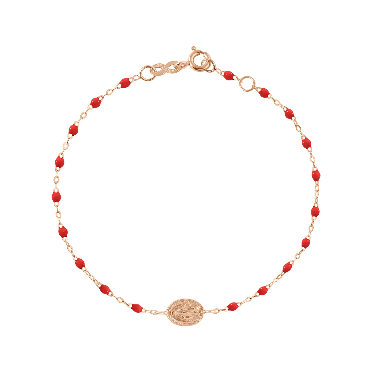Gigi Clozeau - Madone Charm Classic Gigi Poppy bracelet, Rose Gold, 6.7"