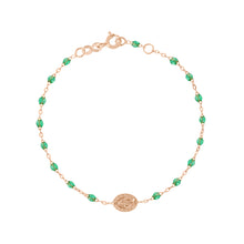 Gigi Clozeau - Madone Charm Classic Gigi Mint bracelet, Rose Gold, 6.7"