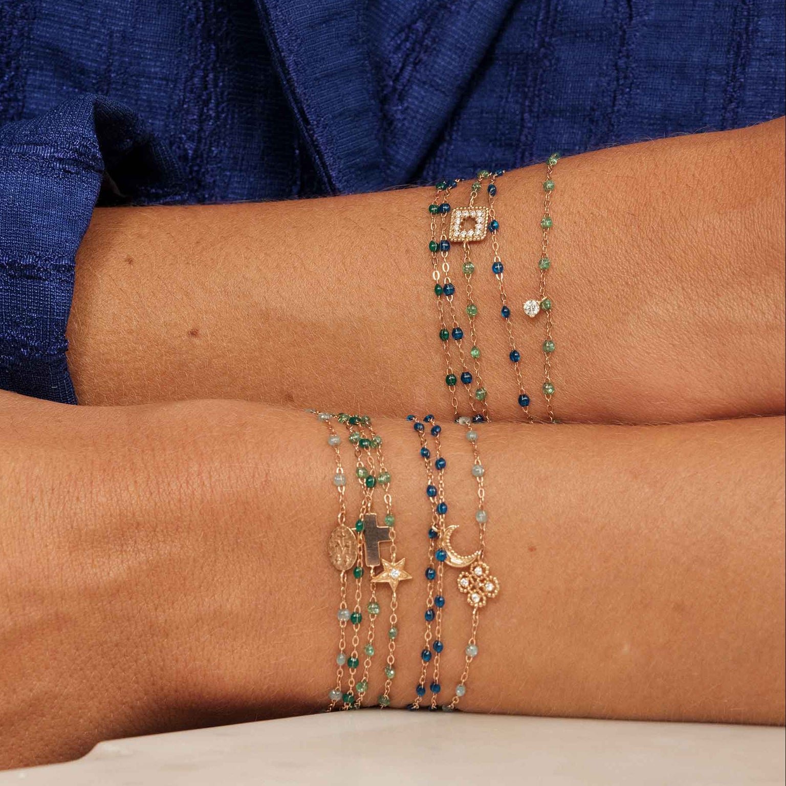 Gigi Clozeau - Star Classic Gigi Mint diamond Bracelet, Yellow Gold, 6.7"