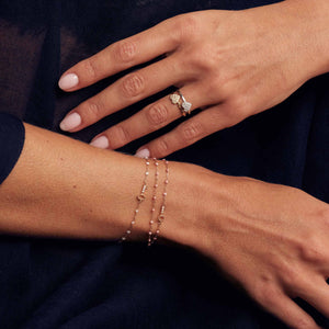 Gigi Clozeau - Key Diamond Blush Bracelet, Rose Gold, 6.7"