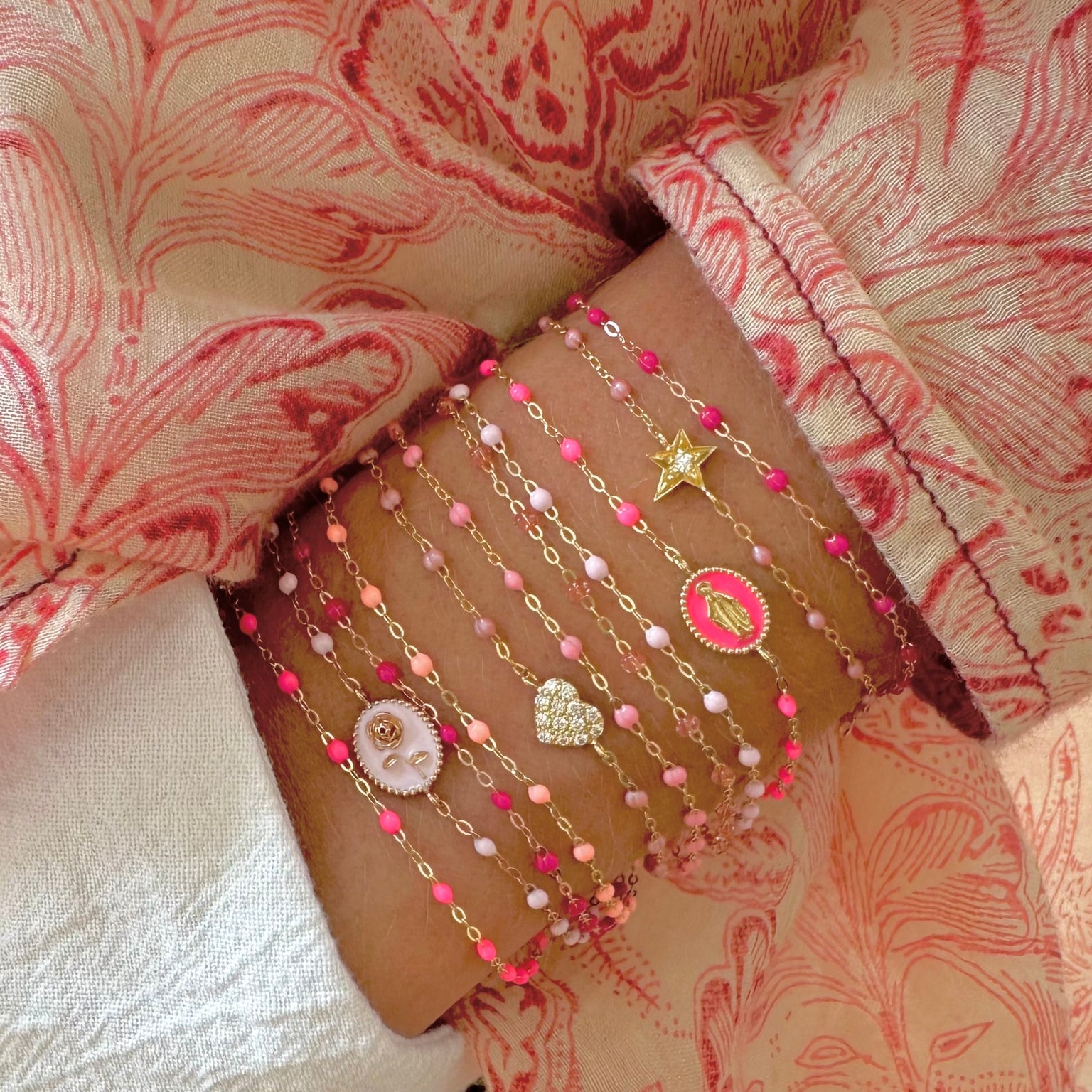 Gigi Clozeau - Classic Gigi Fuchsia bracelet, Yellow Gold, 6.7"