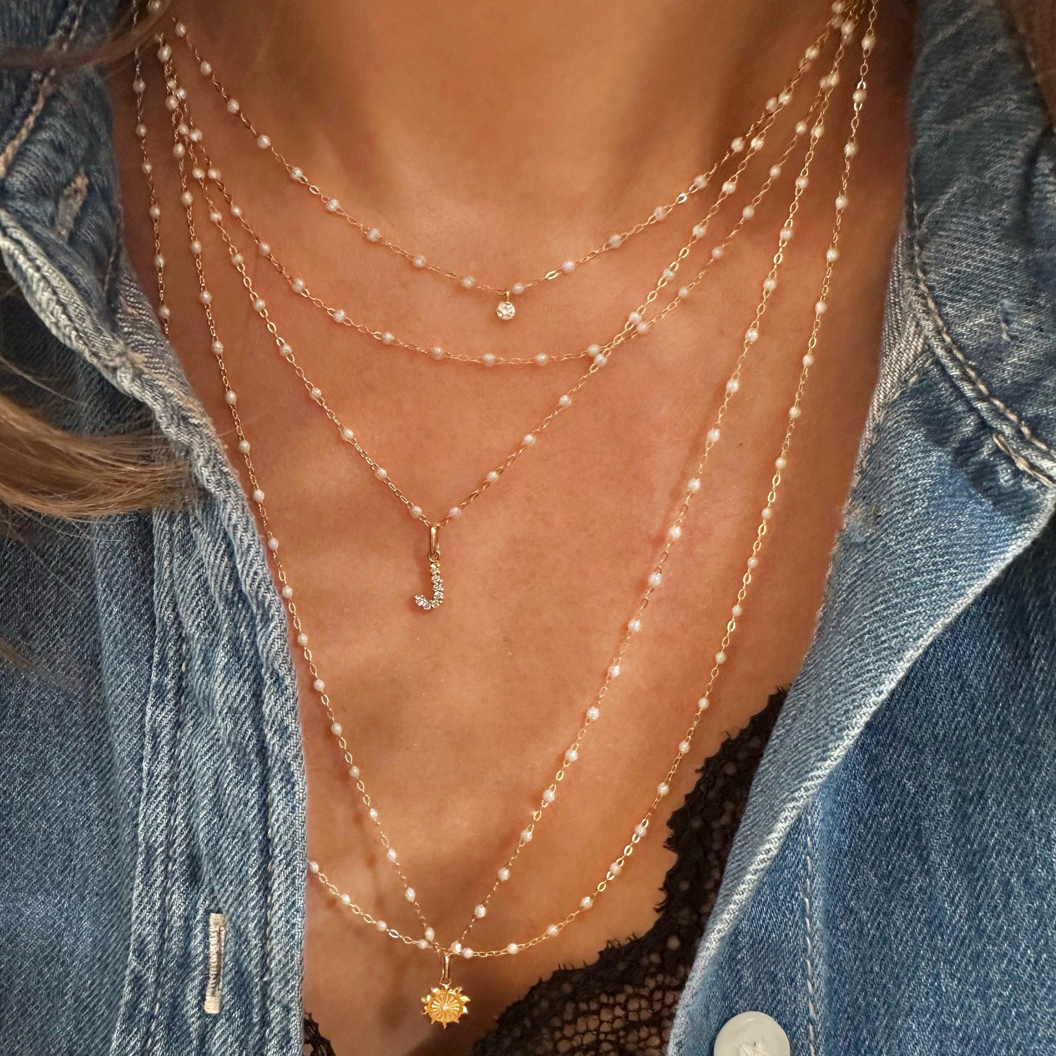 Gigi Clozeau - Classic Gigi Opal necklace, Yellow Gold, 16.5"