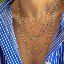 Gigi Clozeau - Classic Gigi Baby Blue necklace, yellow gold, 16.5"
