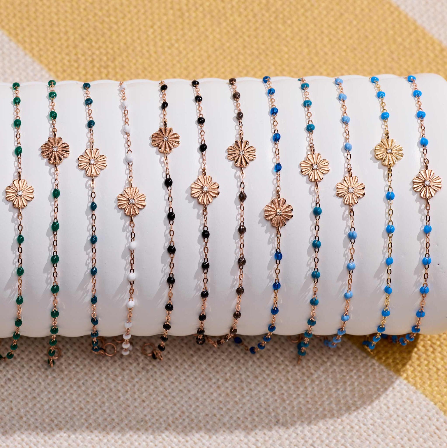 Gigi Clozeau - Clover Lumière White Diamond Bracelet, Yellow Gold, 6.7"