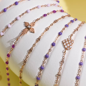 Gigi Clozeau - Croix Lumière Galaxy Diamond Bracelet, Rose Gold, 6.7"