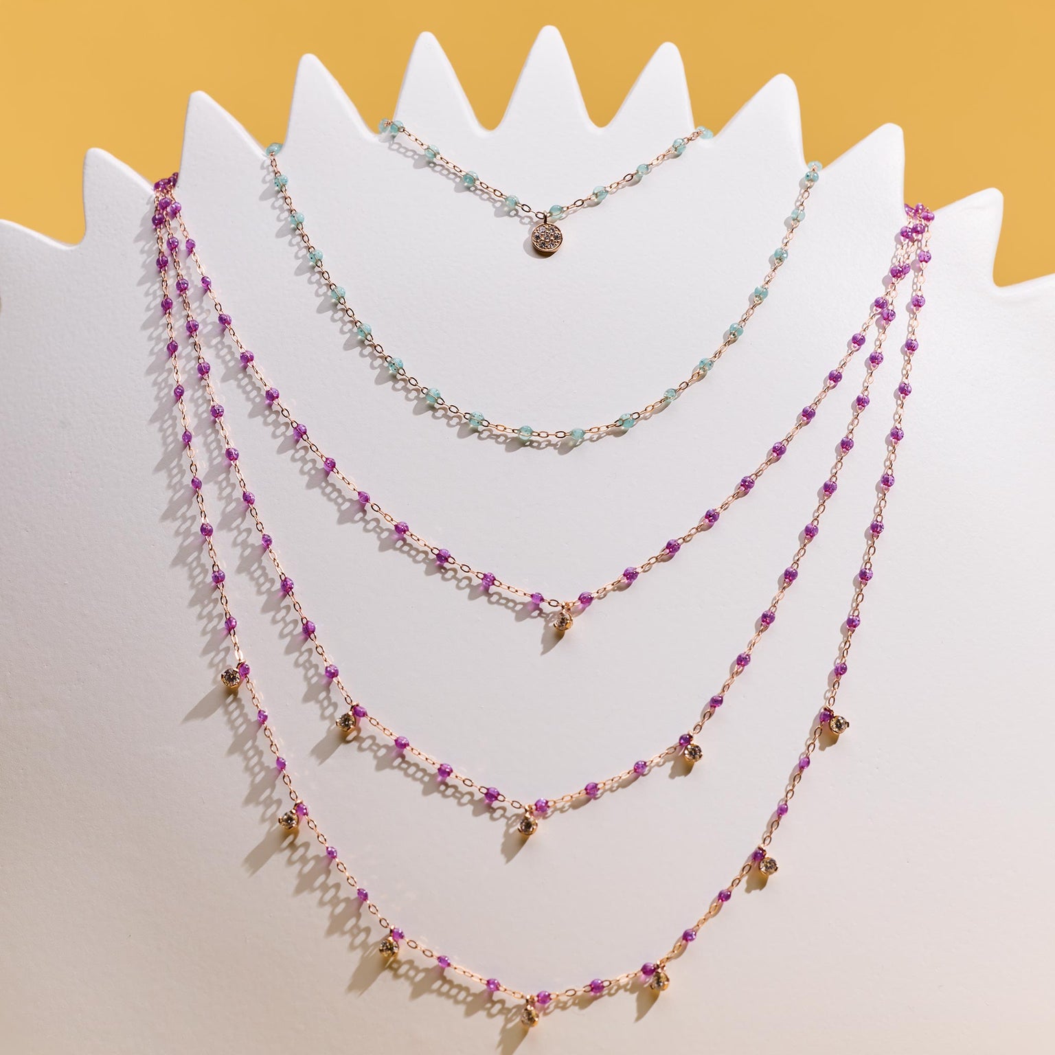 Gigi Clozeau - Gigi Supreme Classic 1 Diamond Necklace, Galaxy, Yellow Gold, 16.5"