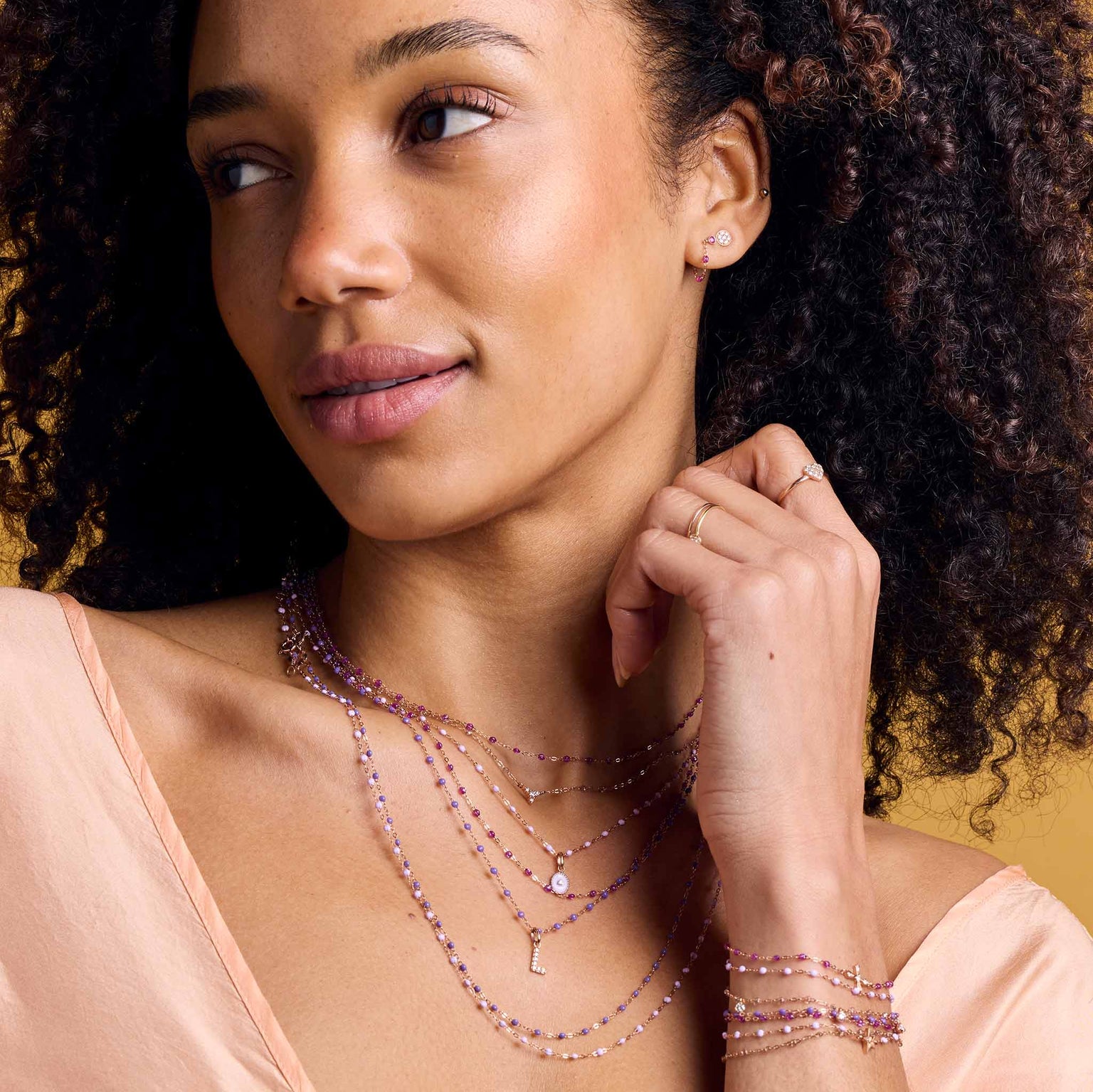 Gigi Clozeau - Classic Gigi Galaxy Necklace, Yellow Gold, 16.5"