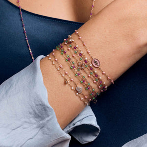 Gigi Clozeau - Madone resin charm Classic Gigi Blush bracelet, Yellow Gold, 6.7"