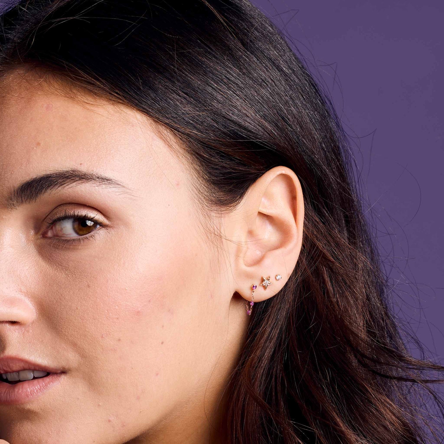 Gigi Clozeau - Classic Gigi Galaxy Earrings, Rose Gold