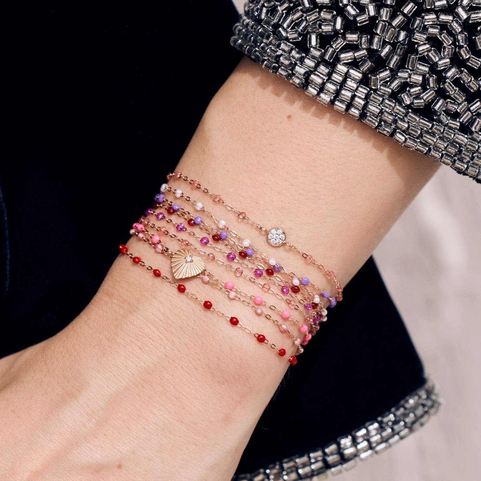 Gigi Clozeau - Heart Lumière Pink Diamond Bracelet, Yellow Gold, 6.7"