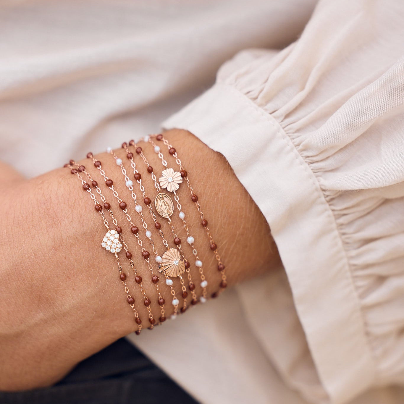 Gigi Clozeau - Clover Lumière Opal Diamond Bracelet, Yellow Gold, 6.7"