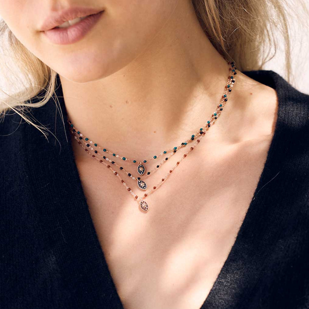 Gigi Clozeau - Karma Black Necklace, Yellow Gold, 16.5"