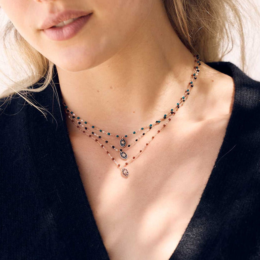 Gigi Clozeau - Karma Black Necklace, Yellow Gold, 16.5"