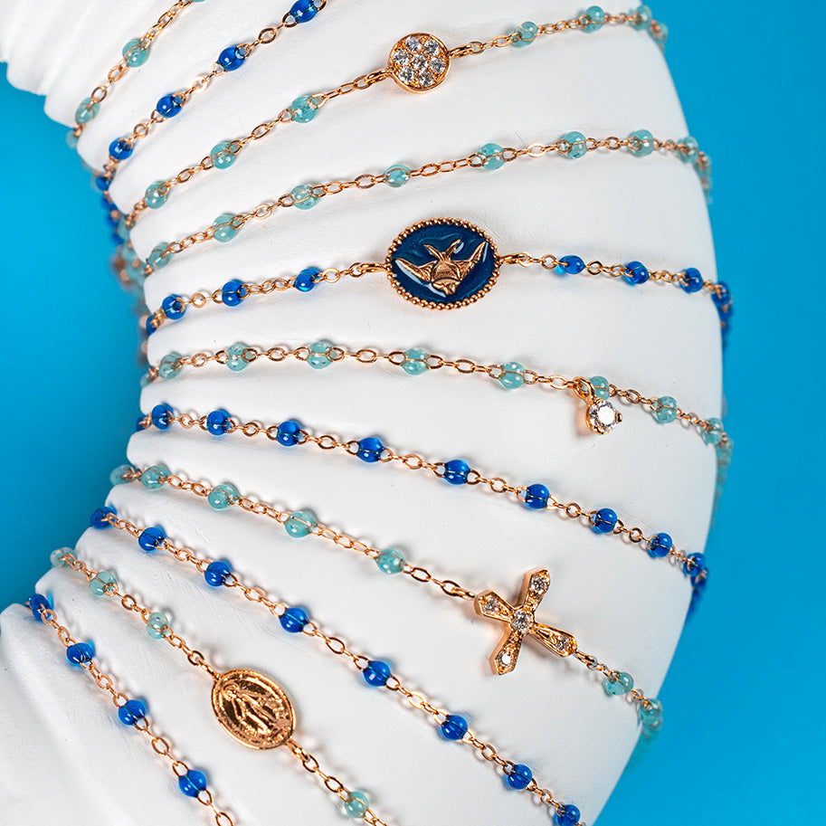 Gigi Clozeau - Sapphire Angelfish Bracelet, Yellow Gold, 6.7"