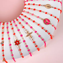 Gigi Clozeau - Étoile Diamond Bracelet, Coral, Yellow Gold, 6.7"