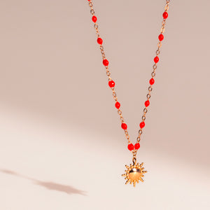 Gigi Clozeau - Sun Classic Gigi Coral necklace, Rose Gold, 16.5"