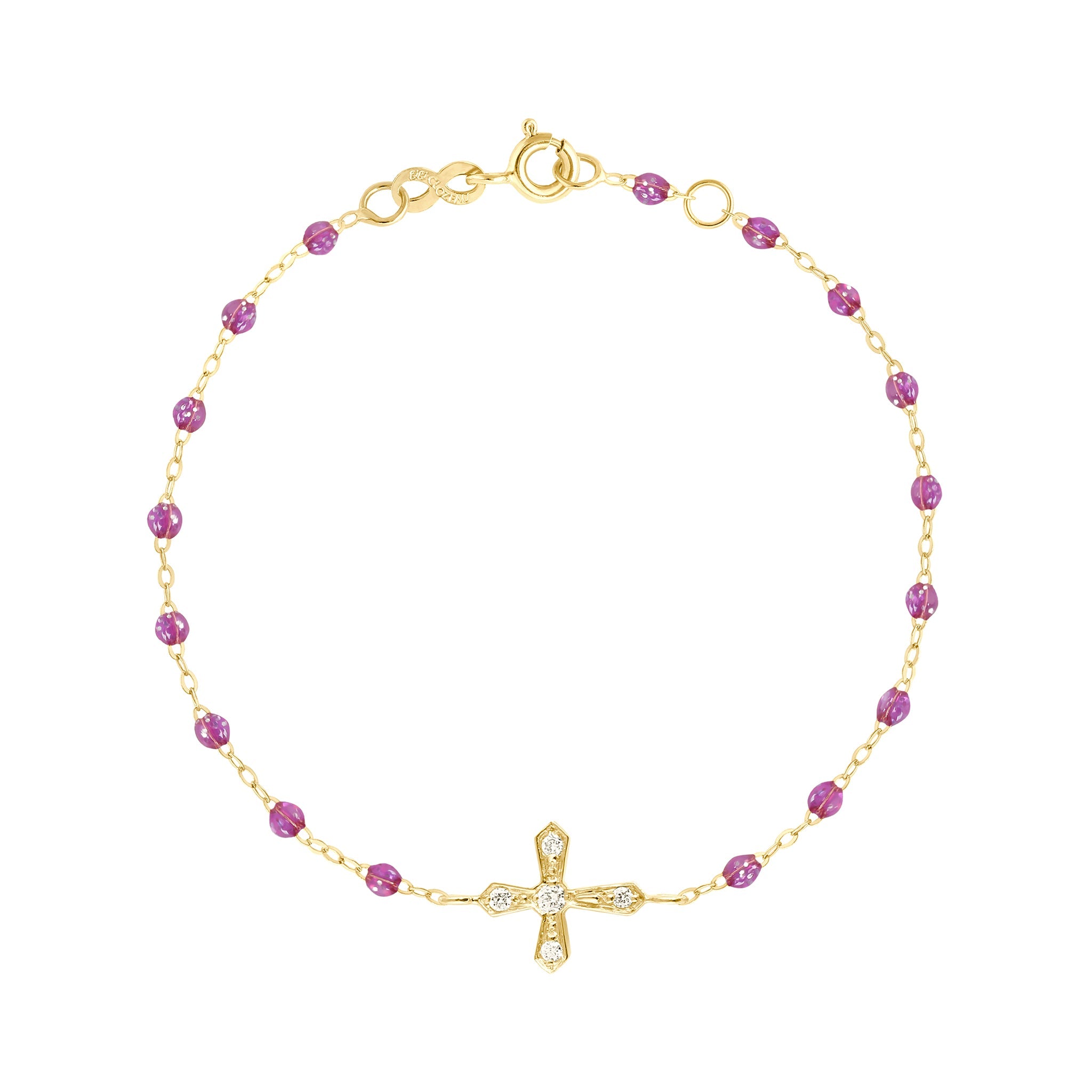 Gigi Clozeau - Classic Cross Vintage Diamond Galaxy Bracelet, Yellow Gold, 6.7"