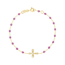 Gigi Clozeau - Classic Cross Vintage Diamond Galaxy Bracelet, Yellow Gold, 6.7"
