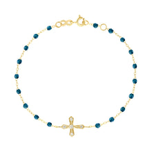 Gigi Clozeau - Classic Cross Vintage Diamond Jungle bracelet, Yellow Gold, 6.7"