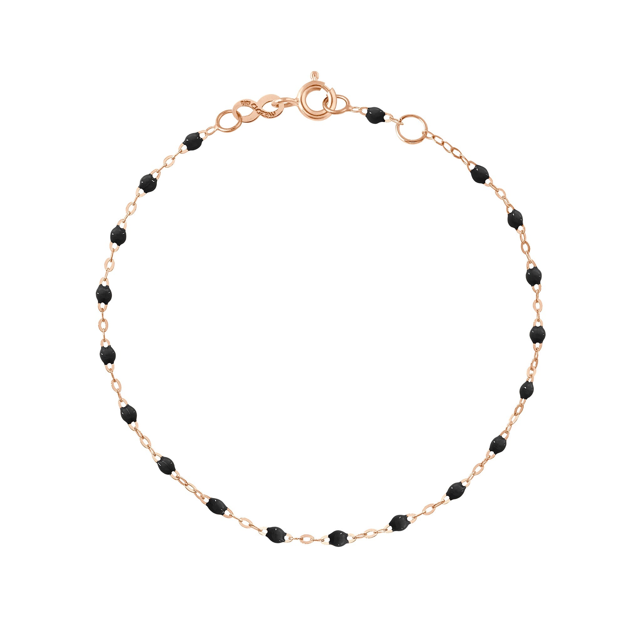 Gigi Clozeau - Classic Gigi Black Anklet, Rose Gold, 9.4"