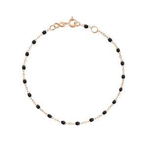 Gigi Clozeau - Classic Gigi Black Anklet, Rose Gold, 9.4"