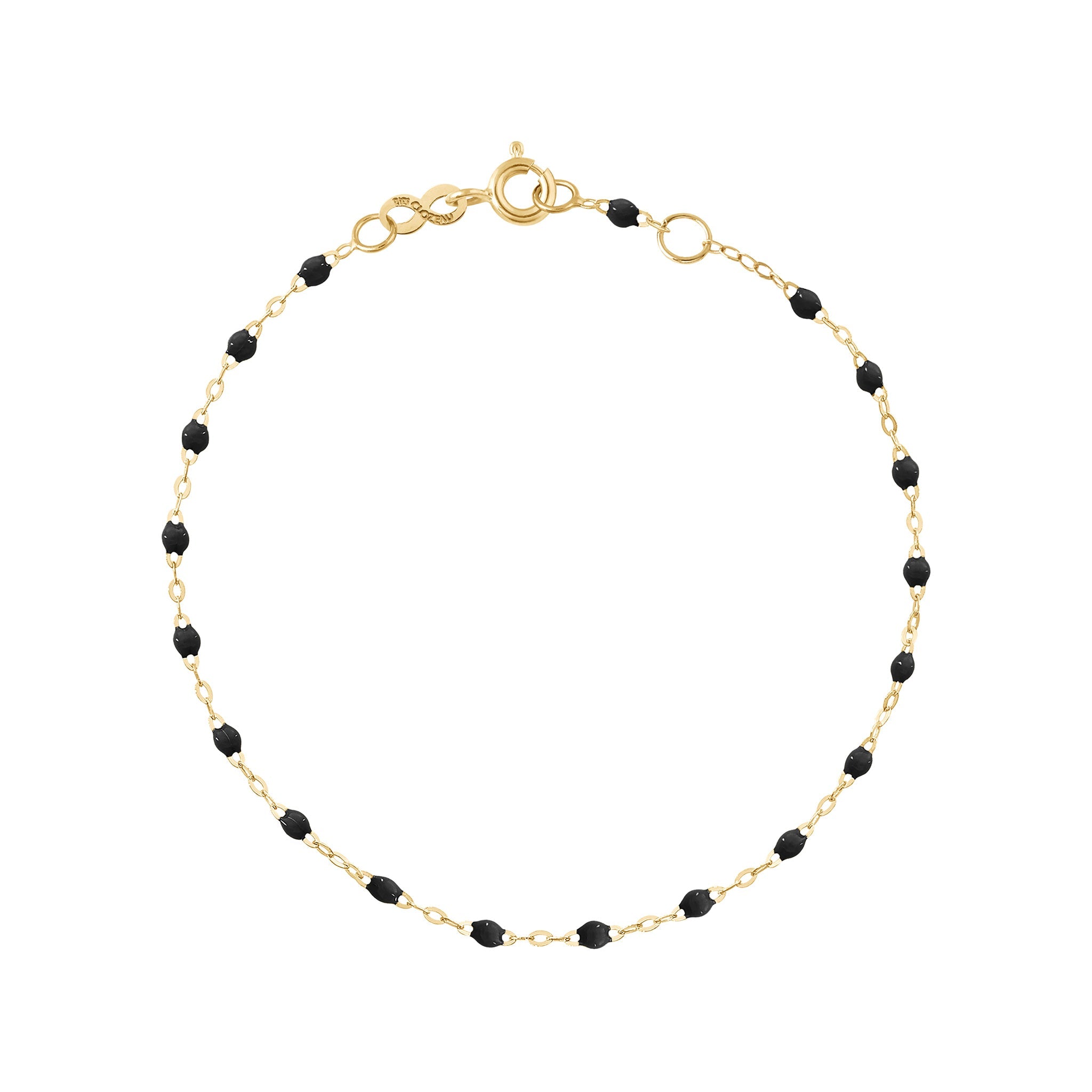 Gigi Clozeau - Classic Gigi Black Anklet, Yellow Gold, 9.4"