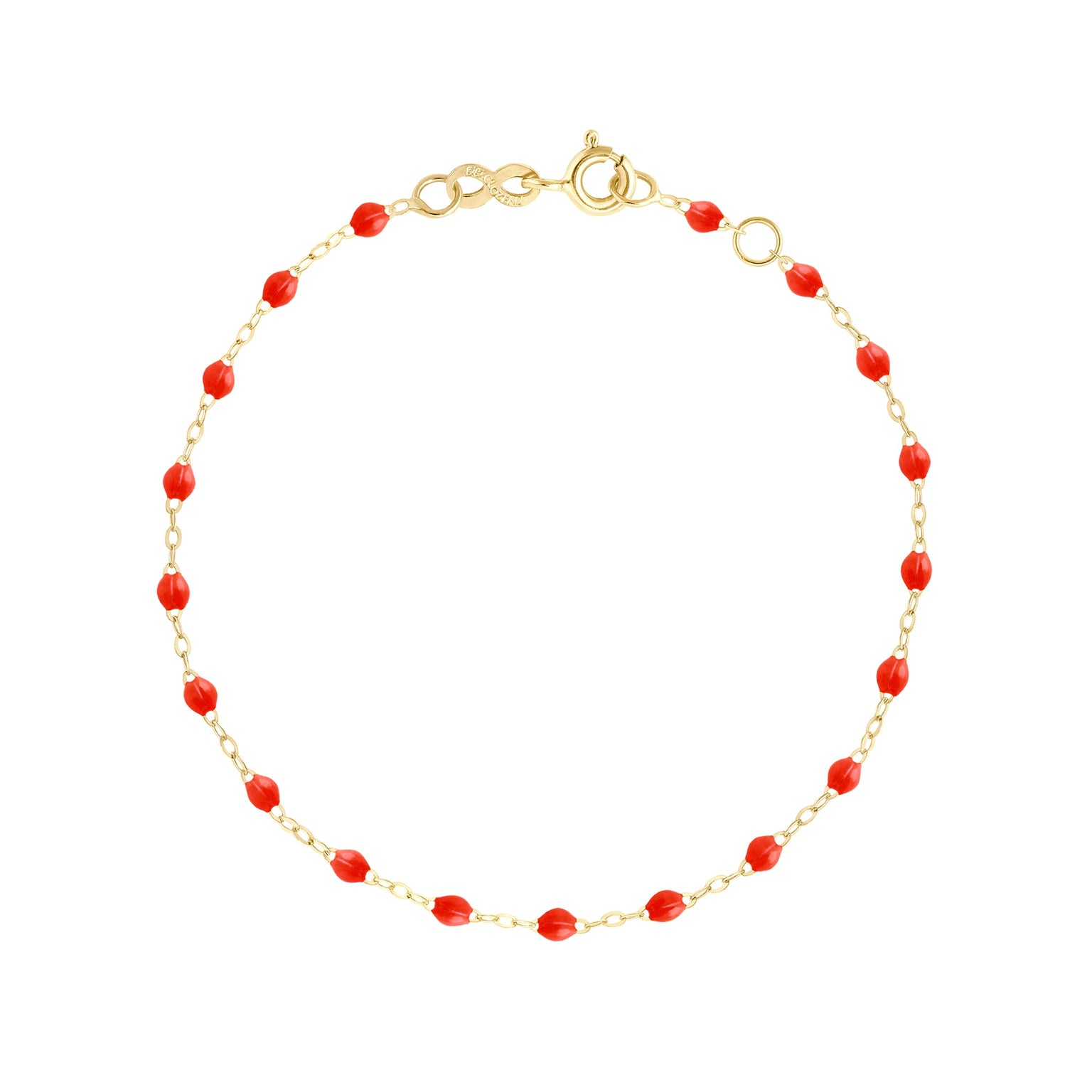 Gigi Clozeau - Classic Gigi Coral Anklet, Yellow Gold, 9.4"