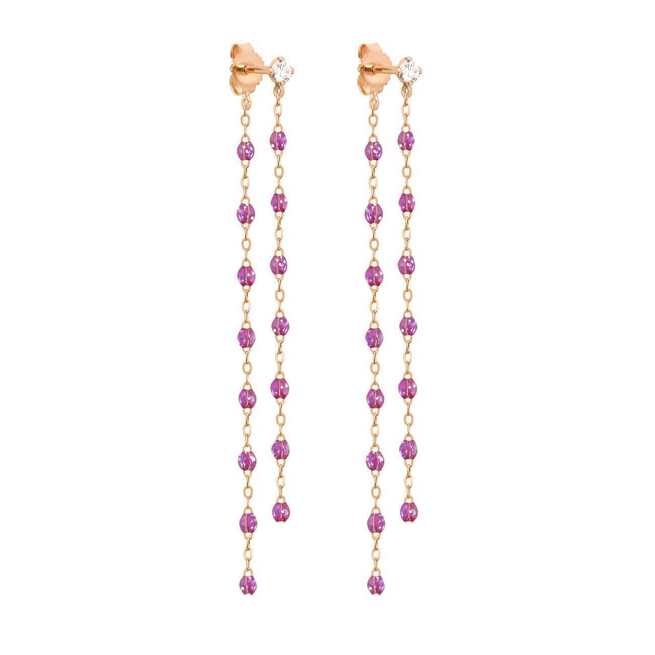 Gigi Clozeau - Classic Gigi Dangling Galaxy Earrings, Diamond, Rose Gold