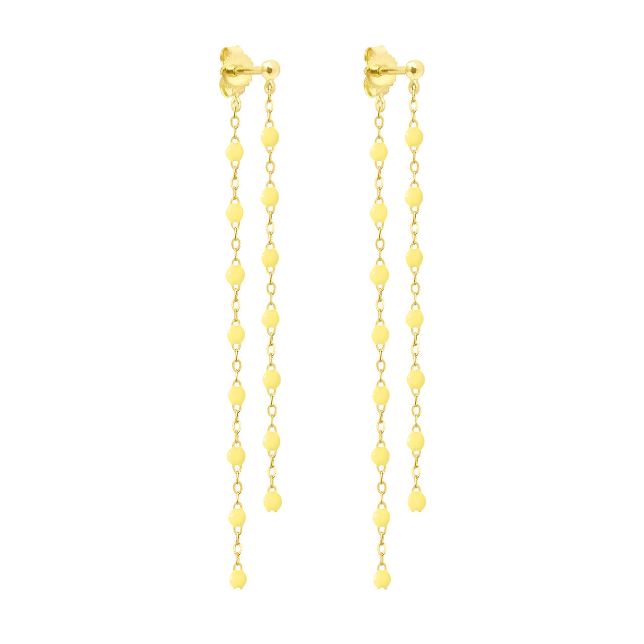 Classic Gigi dangling Mimosa earrings, Yellow Gold | Gigi Clozeau
