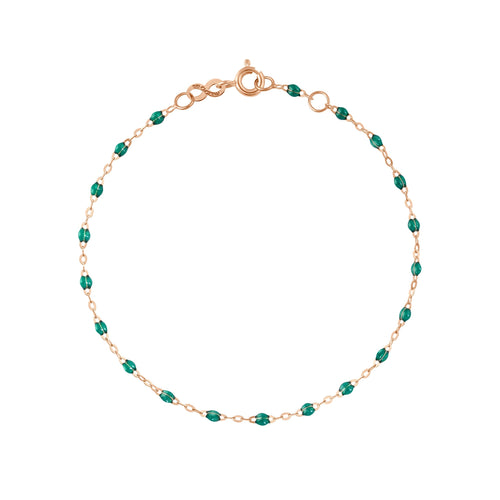 Gigi Clozeau - Classic Gigi Emerald Anklet, Rose Gold, 9.4