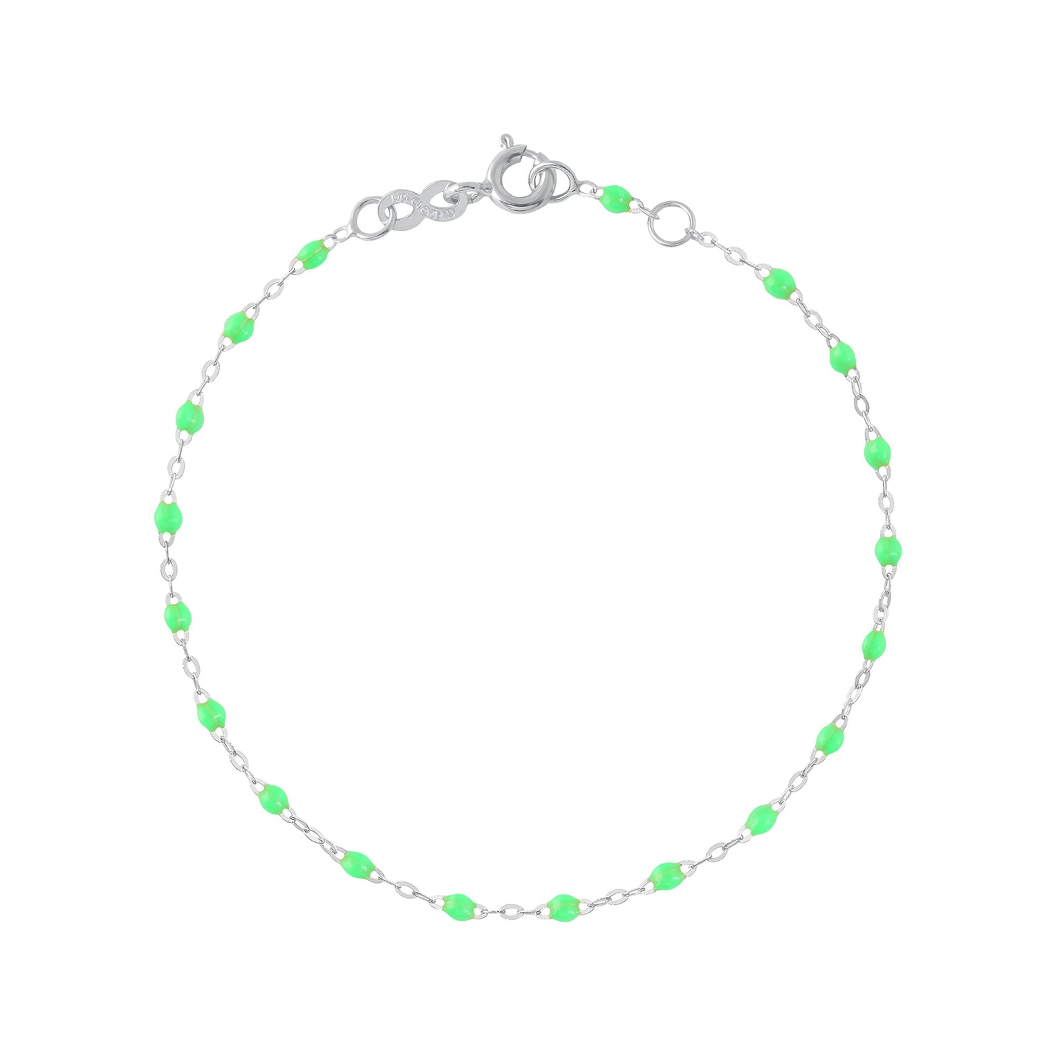 Gigi Clozeau - Classic Gigi Neon Anklet, White Gold, 9.4"