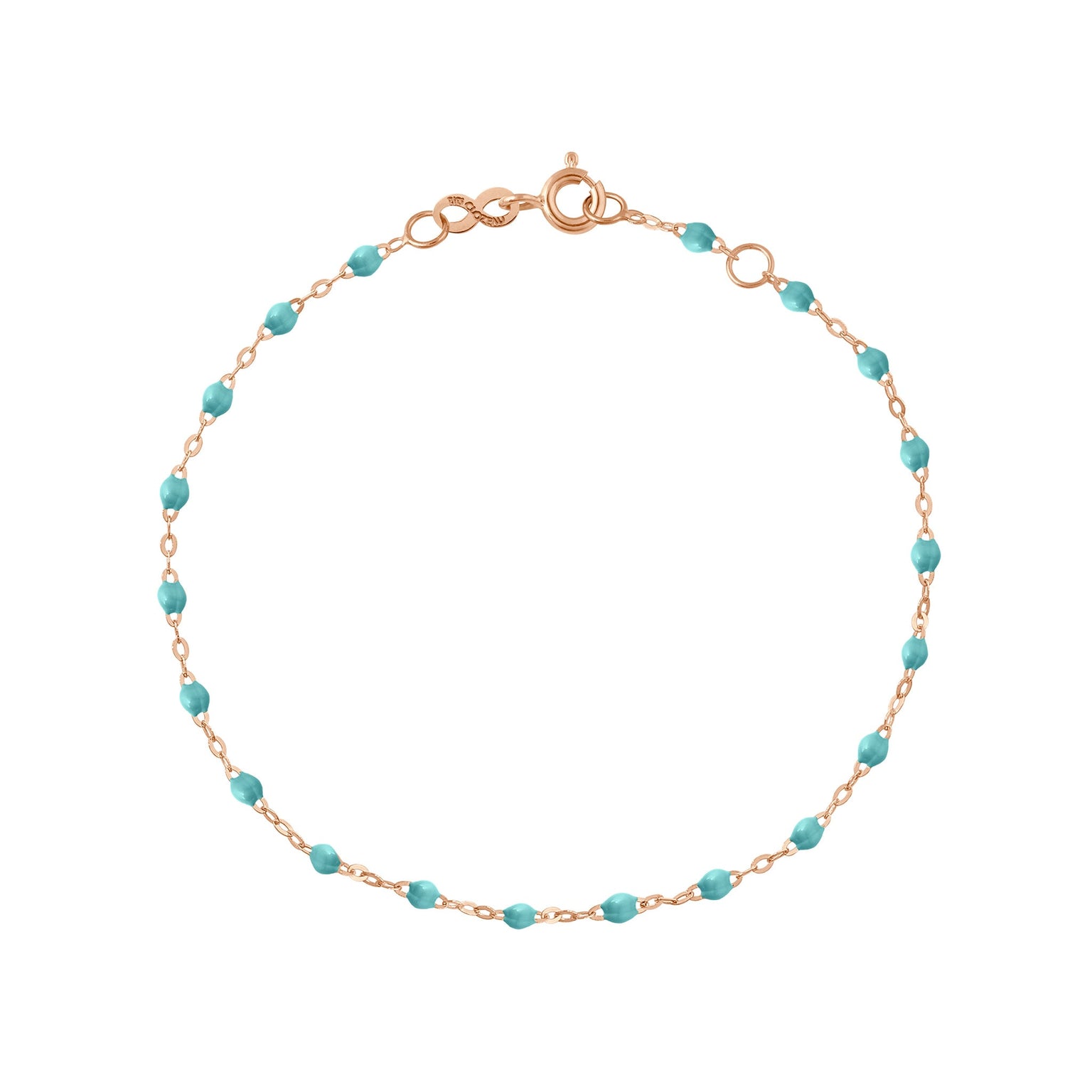 Gigi Clozeau - Classic Gigi Turquoise Green Anklet, Rose Gold, 9.4"