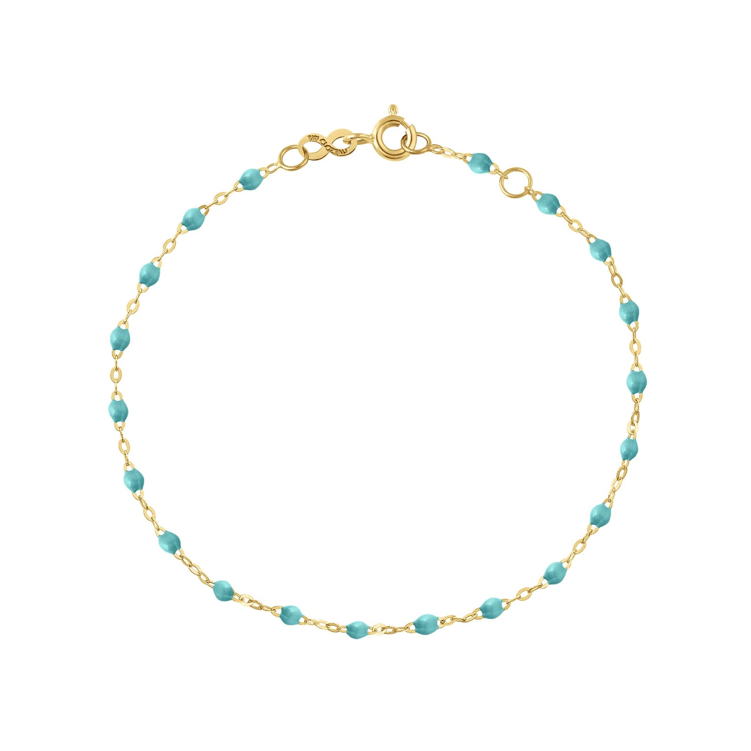 Gigi Clozeau - Classic Gigi Turquoise Green Anklet, Yellow Gold, 9.4"