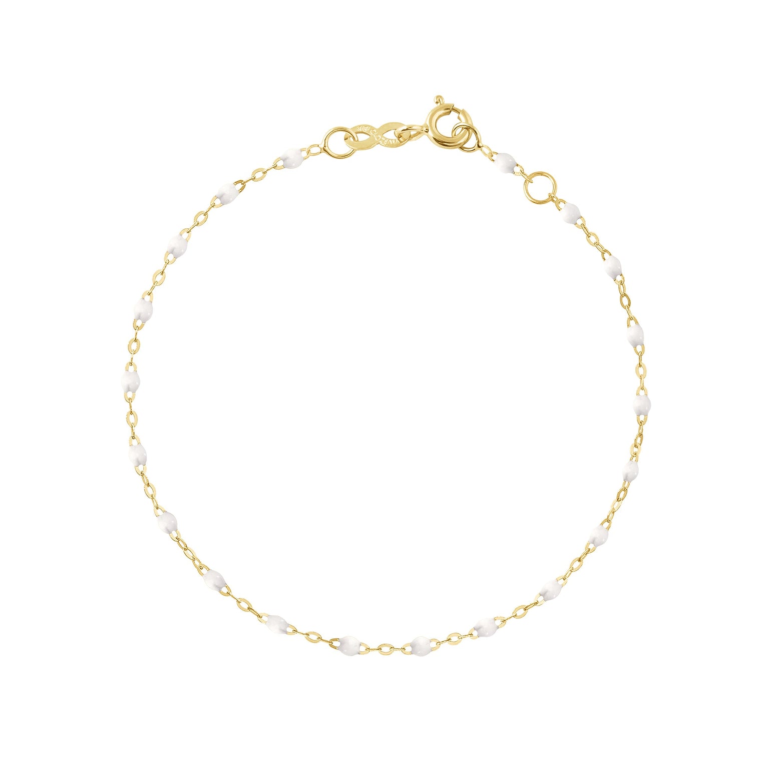 Gigi Clozeau - Classic Gigi White Anklet, Yellow Gold, 9.4"
