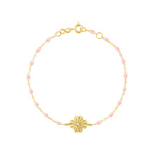 Gigi Clozeau - Clover Lumière Baby Pink Diamond Bracelet, Yellow Gold, 6.7"