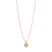 Gigi Clozeau - Clover Lumière Baby Pink Diamond Necklace, Rose Gold, 16.5"