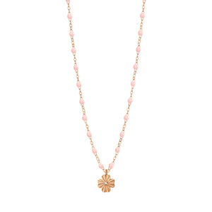 Gigi Clozeau - Clover Lumière Baby Pink Diamond Necklace, Rose Gold, 16.5"