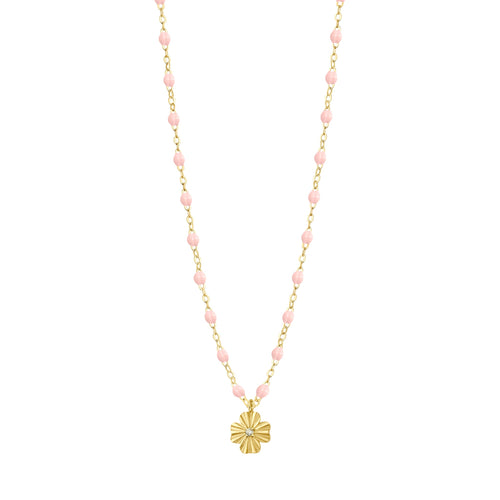Gigi Clozeau - Clover Lumière Baby Pink Diamond Necklace, Yellow Gold, 16.5