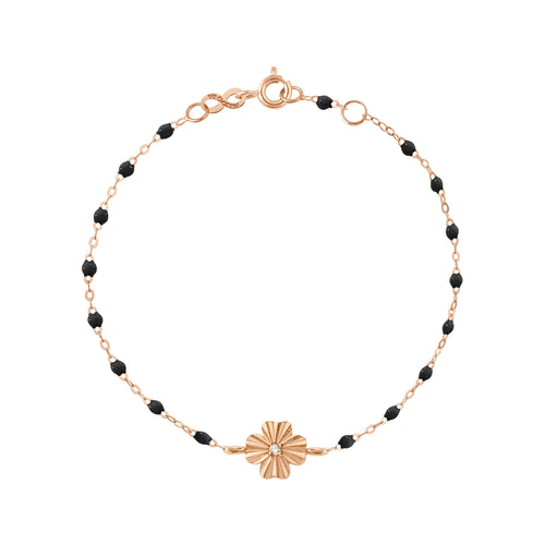 Gigi Clozeau - Clover Lumière Black Diamond Bracelet, Rose Gold, 6.7