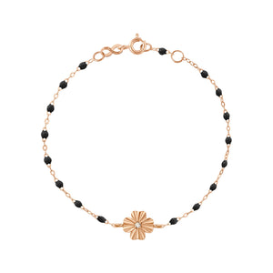 Gigi Clozeau - Clover Lumière Black Diamond Bracelet, Rose Gold, 6.7"