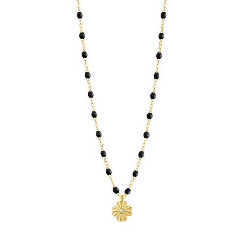 Gigi Clozeau - Clover Lumière Black Diamond Necklace, Yellow Gold, 16.5
