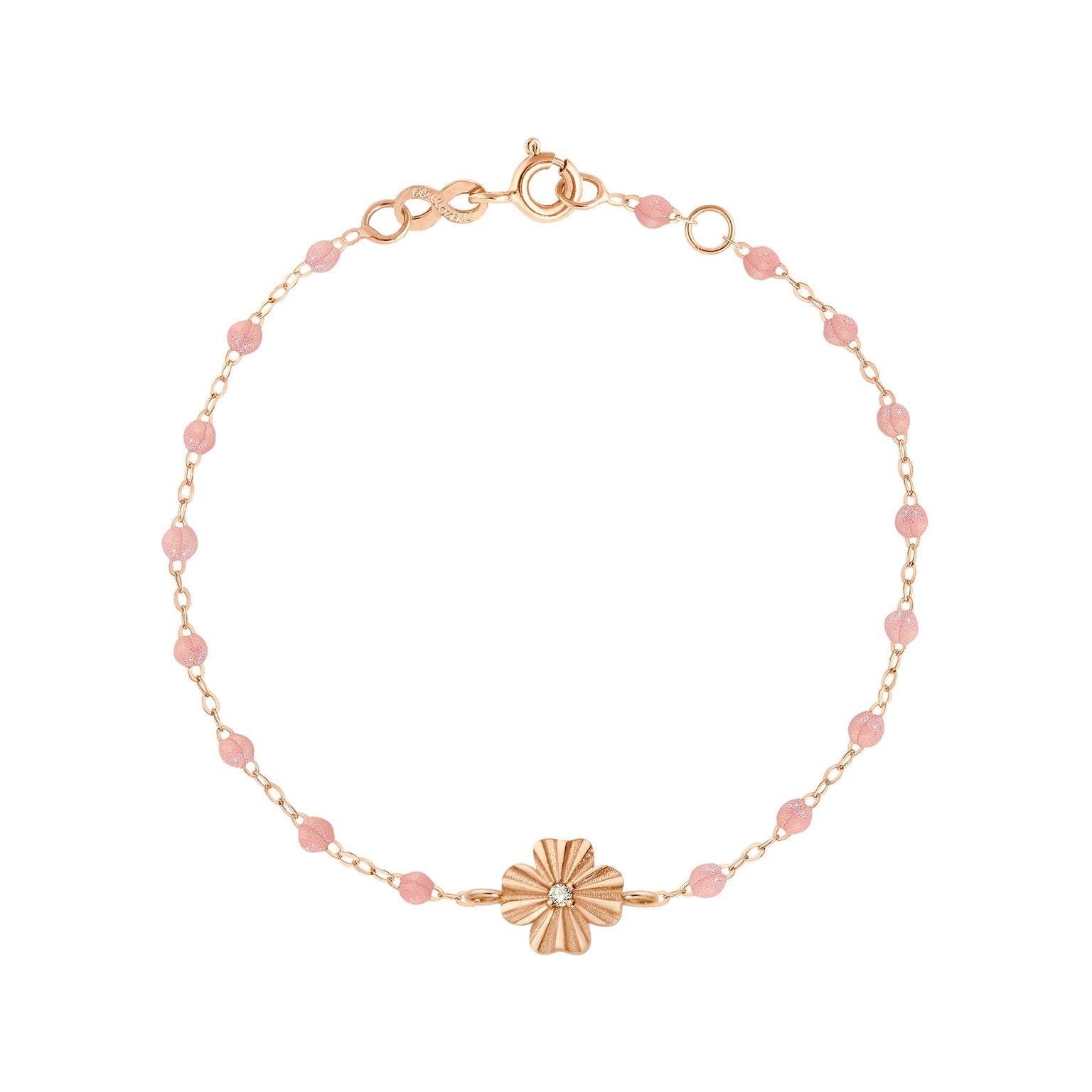Gigi Clozeau - Clover Lumière Blush Diamond Bracelet, Rose Gold, 6.7"