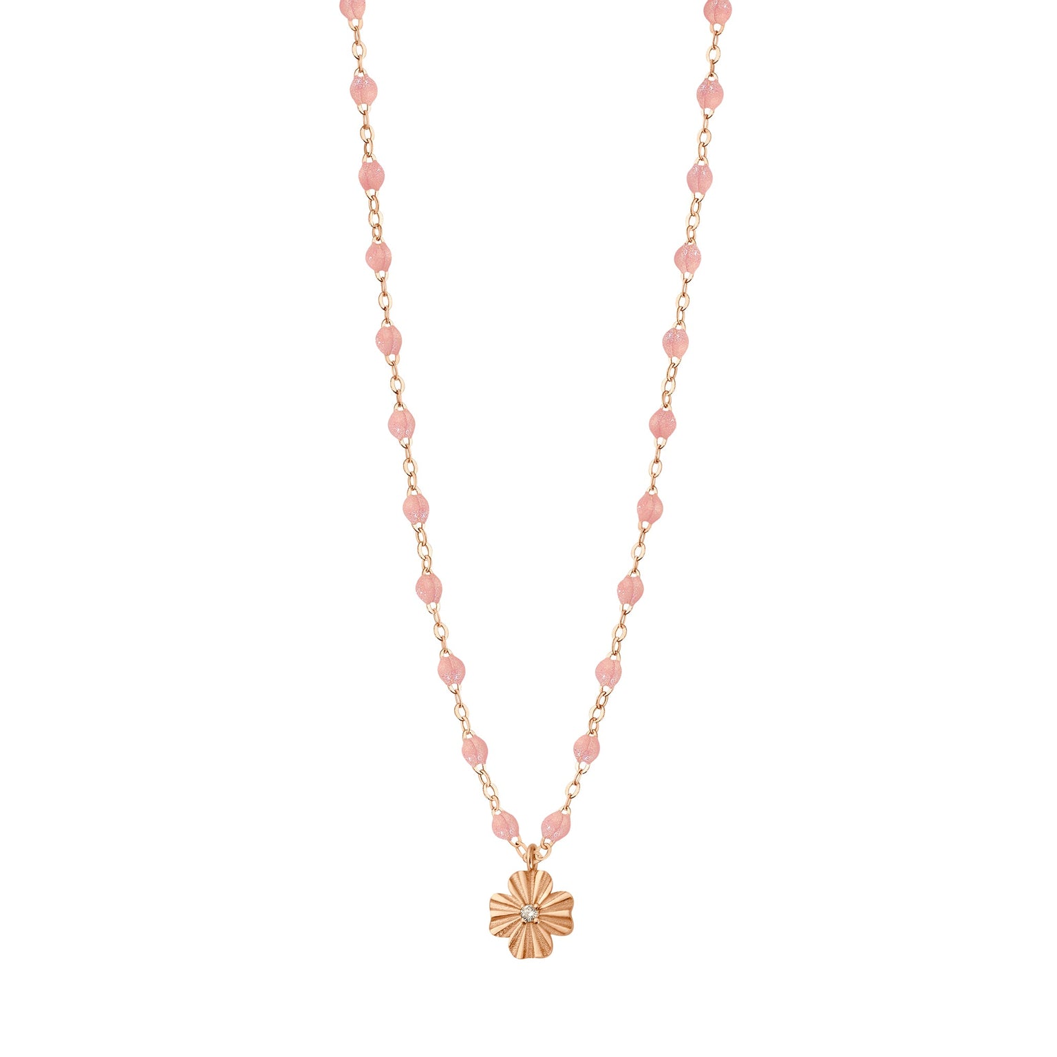 Gigi Clozeau - Clover Lumière Blush Diamond Necklace, Rose Gold, 16.5"