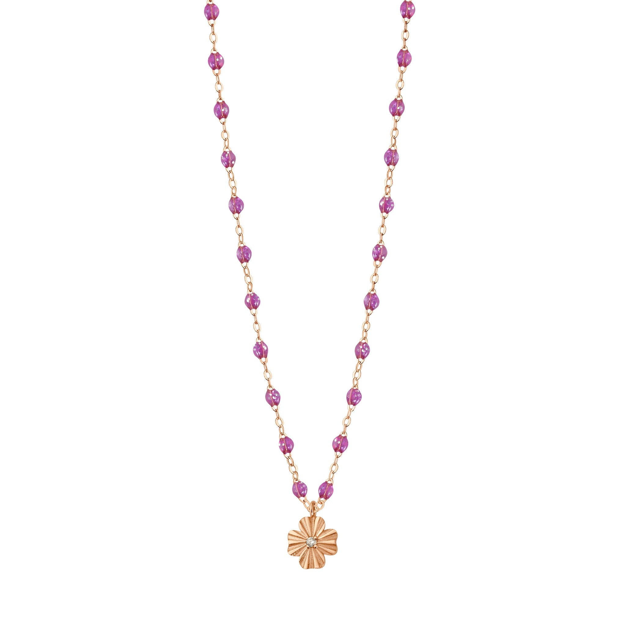 Gigi Clozeau - Clover Lumière Galaxy Diamond Necklace, Rose Gold, 16.5"
